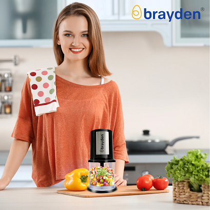 Brayden Chopro Electric Vegetable Chopper - Black, 400W Motor, 500ml Bowl, 4 Stainless Steel Blades