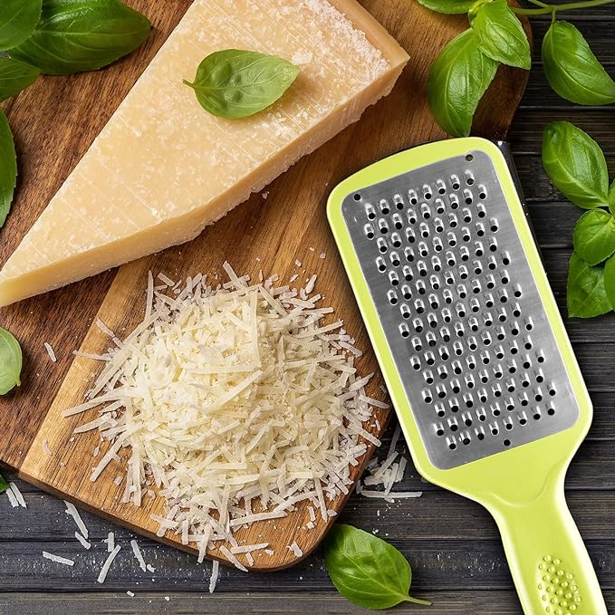 HomeBasics by Home Puff Stainless Steel Cheese Grater & Lemon Zester for Kitchen-