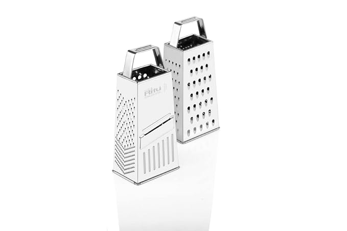 Steel 5 in 1 Grater and Slicer with 4 Sides for Cheese, Vegetables, Ginger, Garlic (Silver