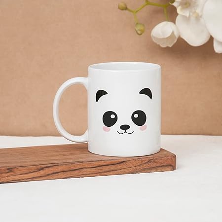 Clay Craft Ceramic Cc Mm1 Swiss Rez4 Microwave Safe Coffee Mug for Gift to Couples Wife Husband Boyfriend Girfriend Brother 300 ml, Cute Panda