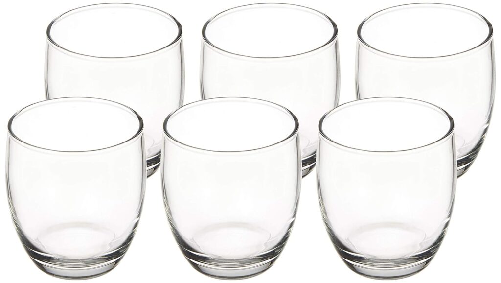 Amazon Brand - Solimo Juice Glass Set, Set of 6 (245ml Each, Transparent)