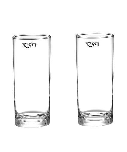 VERMA New Transparent Water/Juice Glass Set (Pack of 2) 300 ML