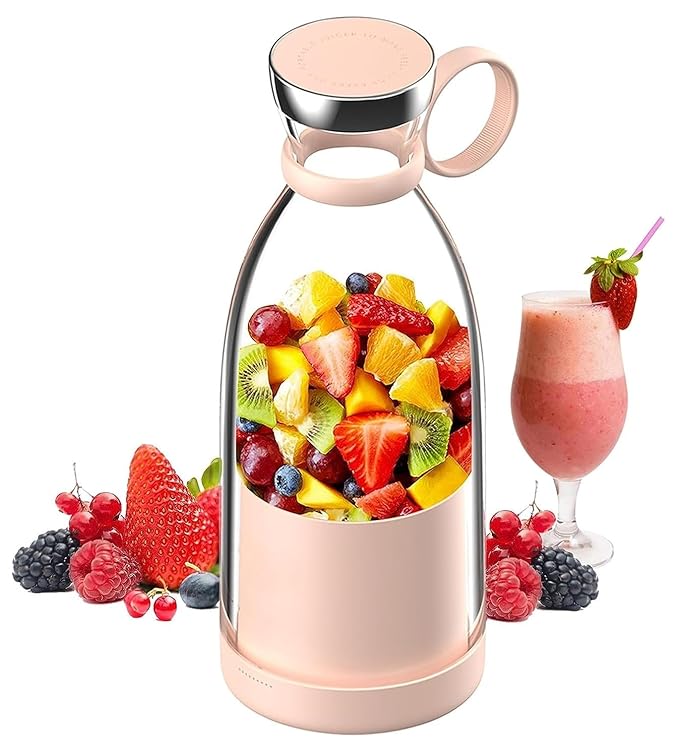 Portable Blender, USB Rechargeable Mini Juicer Blender,Cleaning Brush Electric Juicer Bottle Blender Mixer Grinder,