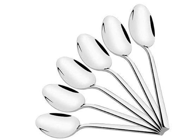 Whiteibis Stainless Steel Medium Dinner/Table Spoon Set - Set of 6