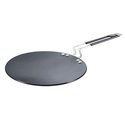 Prestige Hard Anodised Plus Cookware Induction Base Roti Tawa | Black | 22.5cm | Perma-Cool Handles | Wide Base | Hand Washable